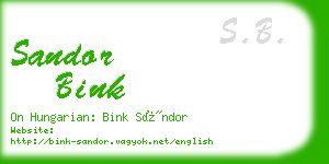 sandor bink business card